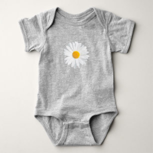 weißes Gänseblümchen Baby Strampler