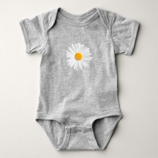 weißes Gänseblümchen Baby Strampler (Vorderseite)