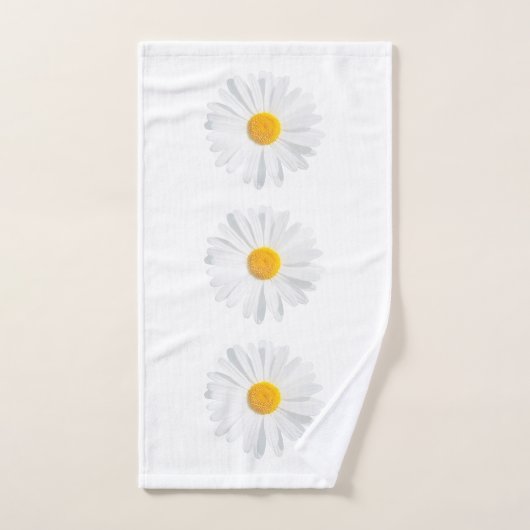 weißes Gänseblümchen Badhandtuch Set (Handtuch)
