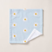 weißes Gänseblümchen Badhandtuch Set (Waschlappen)