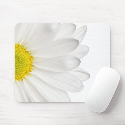Weißes Gänseblümchen-Blumen-Hintergrund Mousepad (Mit Mouse)