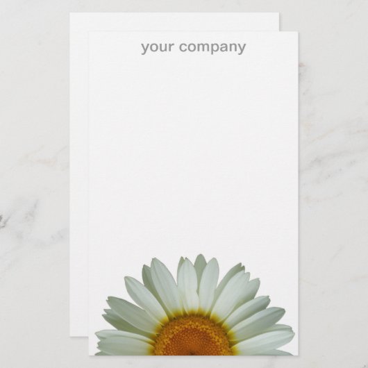Weißes Gänseblümchen Briefpapier (Vorne/Hinten)