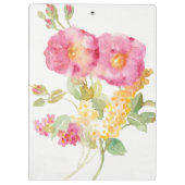 Weißes Gänseblümchen des Monogramm-| auf Blau Klemmbrett (Rückseite)