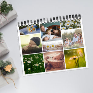 Weißes Gänseblümchen-Familienfoto für Großeltern K Kalender