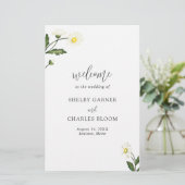 Weißes Gänseblümchen Florales Rustikales Hochzeits (Stehend Vorderseite)