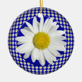 Weißes Gänseblümchen-Freude-Kreis-Verzierung Keramik Ornament (Vorne)