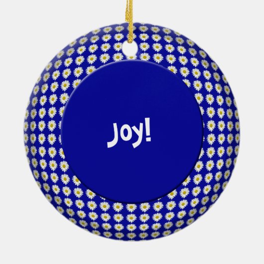 Weißes Gänseblümchen-Freude-Kreis-Verzierung Keramik Ornament (Hinten)