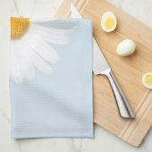 weißes Gänseblümchen Geschirrtuch (Viertel Falte)