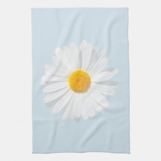 weißes Gänseblümchen Geschirrtuch (Vertikal)