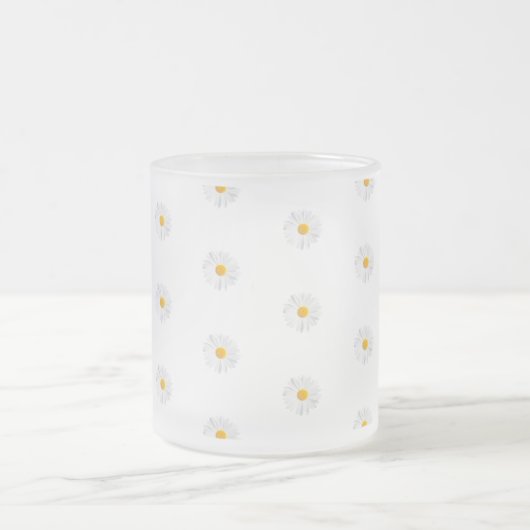 weißes Gänseblümchen Mattglastasse (Mittel)