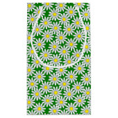 Weißes Gänseblümchen-Muster auf grüner kleiner Kleine Geschenktüte (Rückseite)