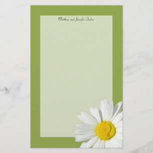 Weißes Gänseblümchen-personalisiertes Briefpapier