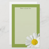 Weißes Gänseblümchen-personalisiertes Briefpapier (Vorne/Hinten)