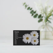 Weißes Gänseblümchen Visitenkarte (Stehend Vorderseite)