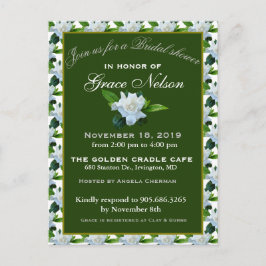 Weißes Gardenia Grünes Foliage Brautparty Postkarte