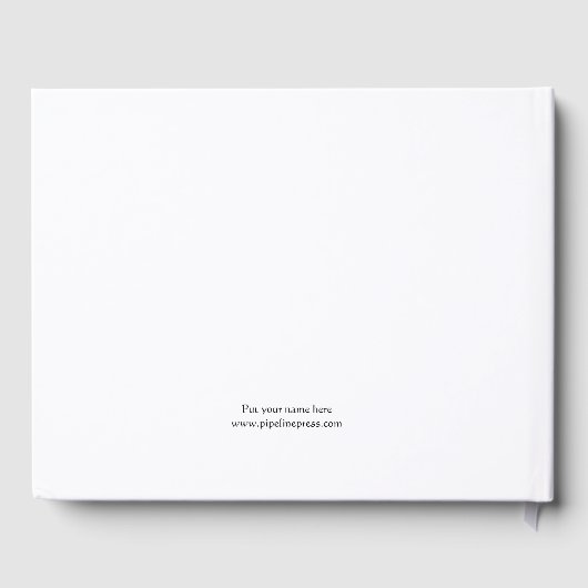 Weißes Gästebuch mit extravaganten Buchstaben (Rückseite)