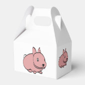 Weißes Gastgeschenk mit rosa Kaninchendesign Geschenkschachtel (Rückseite)