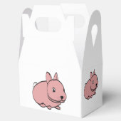 Weißes Gastgeschenk mit rosa Kaninchendesign Geschenkschachtel (Geöffnet)