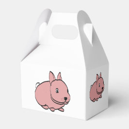 Weißes Gastgeschenk mit rosa Kaninchendesign Geschenkschachtel