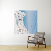 Weißes Gebäude aus Beton in der Nähe des Wasserkör Wandteppich (Beispiel (Horizontal))