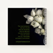 "Weißes gebrochenes Herz in schwarz" & Indifferenz Notizblock (Rückseite)