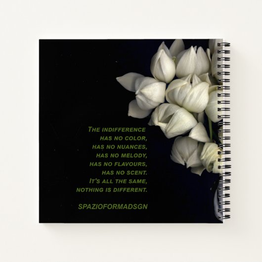 "Weißes gebrochenes Herz in schwarz" & Indifferenz Notizblock (Rückseite)