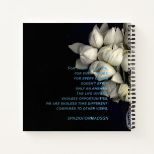 "Weißes gebrochenes Herz in Schwarz" & Zweifel Notizblock