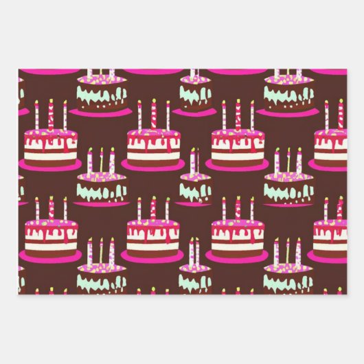 Weißes Geburtstagskuchen Geschenkpapier Set (Vorderseite 3)