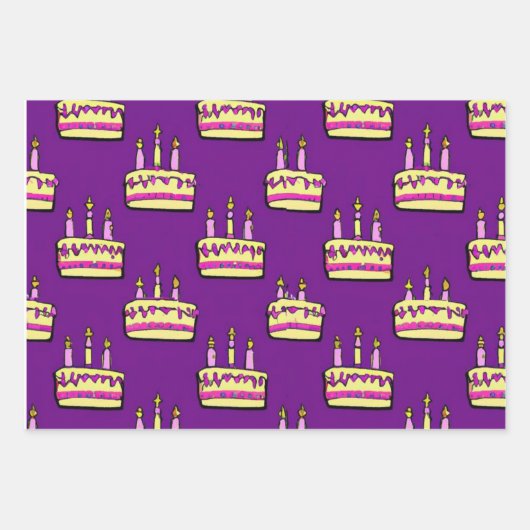 Weißes Geburtstagskuchen Geschenkpapier Set (Vorderseite 2)