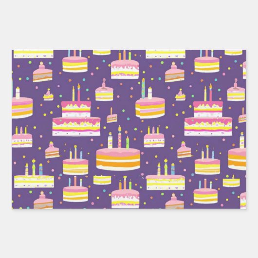 Weißes Geburtstagskuchen Geschenkpapier Set (Vorderseite)