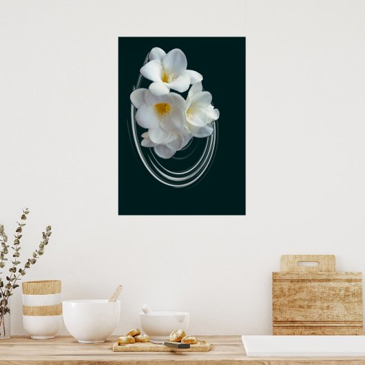 Weißes Gefrierwasser Poster (Küche)