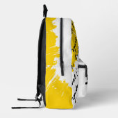Weißes gelbes Schwarz mit Initialen Bedruckter Rucksack (Links)