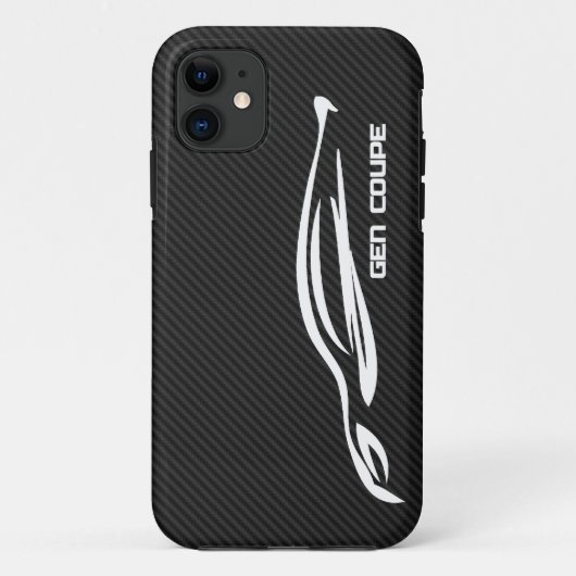 Weißes GEN-COUPÉ Logo Case-Mate iPhone Hülle (Rückseite)