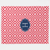 Weißes geometrisches Muster und benutzerdefinierte Fleecedecke (Vorderseite (Horizontal))