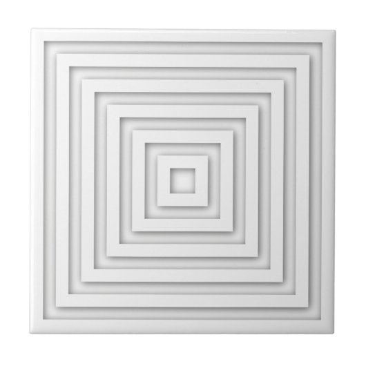 Weißes geometrisches Quadrat Fliese (Vorderseite)
