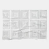 Weißes geometrisches Quadrat Handtuch (Horizontal)