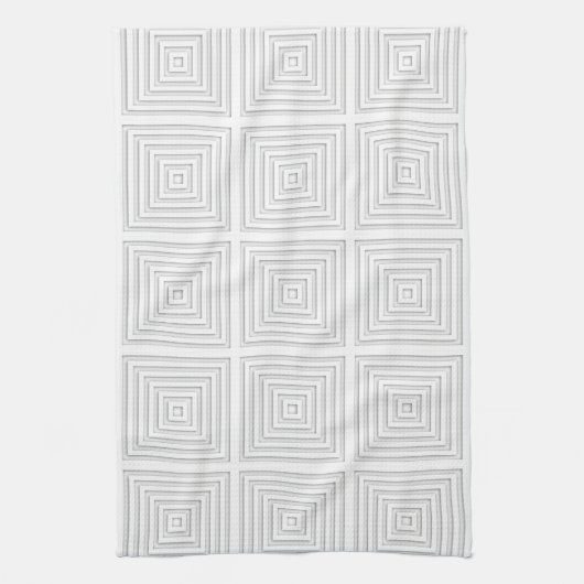 Weißes geometrisches Quadrat Handtuch (Vertikal)