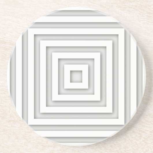 Weißes geometrisches Quadrat Untersetzer (Vorne)