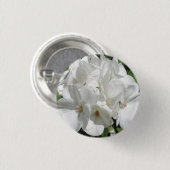 Weißes Geranium-Blume-Foto Button (Vorne & Hinten)