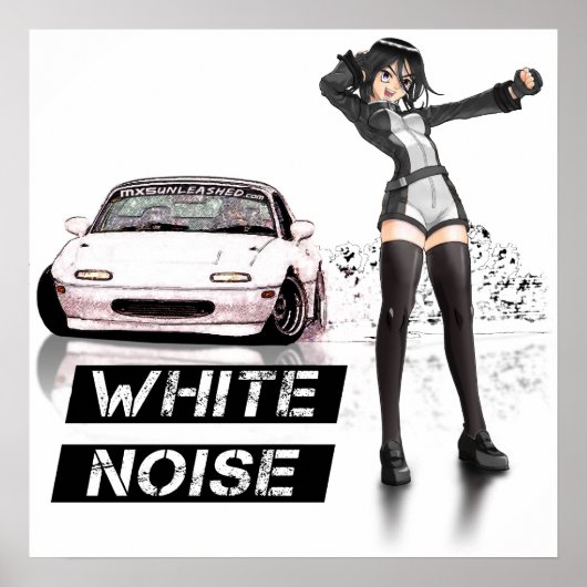 Weißes Geräusch MX5 Miata Poster (Vorne)