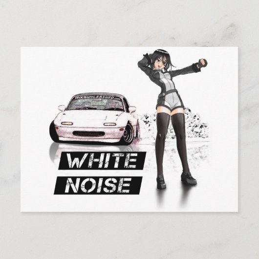 Weißes Geräusch MX5 Miata Postkarte (Vorderseite)