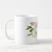 Weißes gestrichenes Floral Monogramm Kaffeetasse (Links)