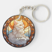 Weißes, gesüßtes Glas Schlüsselanhänger (Rückseite)