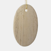 Weißes gewaschenes Holzkörnchen Keramik Ornament (Rechts)