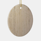 Weißes gewaschenes Holzkörnchen Keramik Ornament (Rechts)