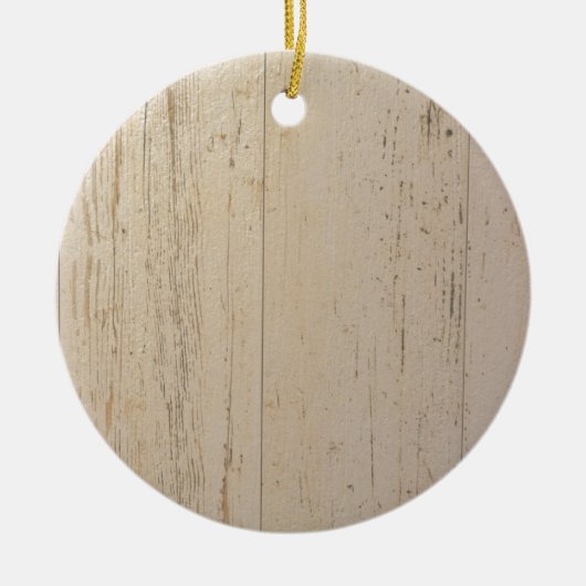 Weißes gewaschenes Holzkörnchen Keramik Ornament (Vorne)
