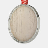 Weißes gewaschenes Holzkörnchen Ornament Aus Metall (Links)