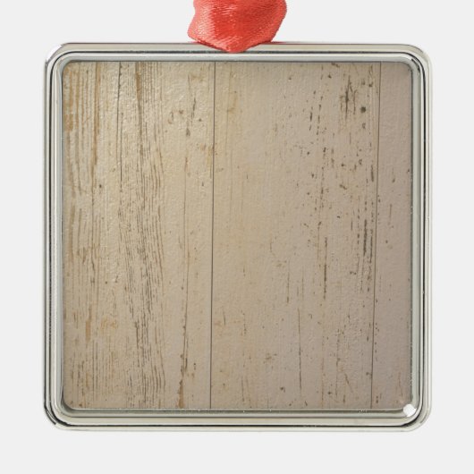 Weißes gewaschenes Holzkörnchen Silbernes Ornament (Vorne)