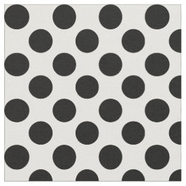 Weißes Gewebe mit schwarzen Polka-Punkten Stoff