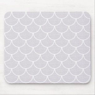 Weißes gewelltes Meerjungfrau-Schuppenmuster Mousepad